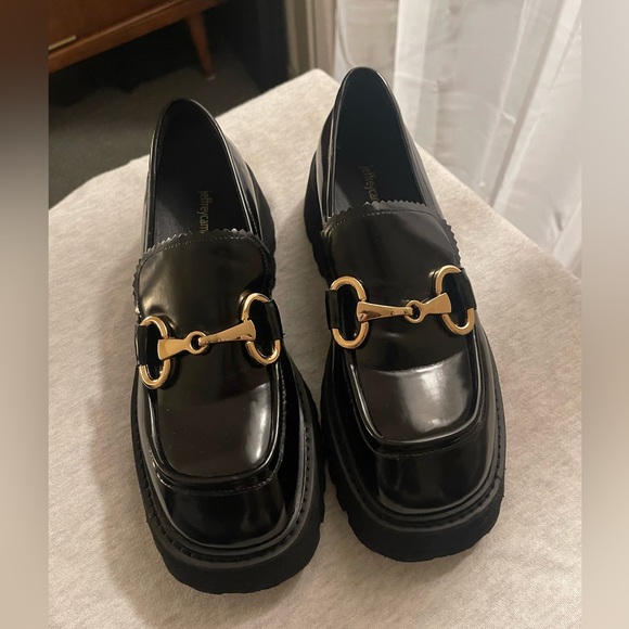 Jeffrey Campbell: Skooled in Black Chunky Loafers - Picture 5 of 5